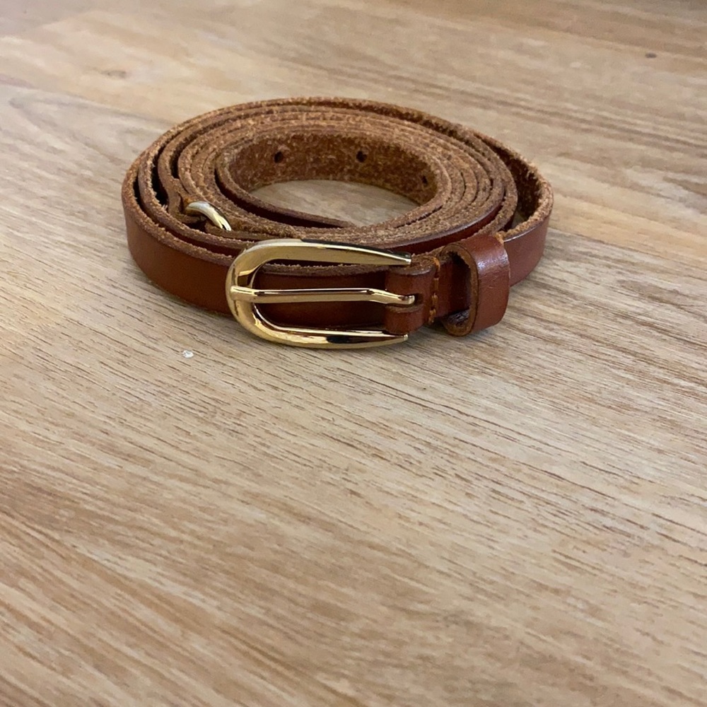 Double wrap brown leather belt (70 inches - to wrap around waist twice!)